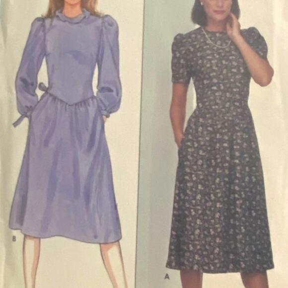 Butterick 4947 Belle France Pattern Dress Miss 8 Vintage Semi Fit Flare Ruffle - Picture 1 of 8